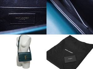 極美品 SAINTLAURENTPARIS サンローランパリ ソルフェリーノスモールサッチェルショルダーバッグ 634306 グリーン 中古 64202 