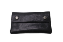 Load image into Gallery viewer, CHROME HEARTS クロムハーツ ウェーブウォレット 三つ折り財布 クロスボールボタン レザー シルバー925 ブラック 美品 中古 64213