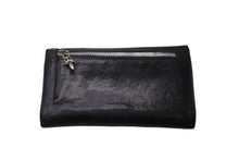 Load image into Gallery viewer, CHROME HEARTS クロムハーツ ウェーブウォレット 三つ折り財布 クロスボールボタン レザー シルバー925 ブラック 美品 中古 64213