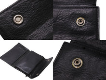 Load image into Gallery viewer, CHROME HEARTS クロムハーツ ウェーブウォレット 三つ折り財布 クロスボールボタン レザー シルバー925 ブラック 美品 中古 64213