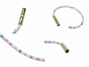 未使用 ルイヴィトン ルイヴィトン × 村上隆 モノグラム マルチカラー ブレスレット LVコンフィデンシャル M8973E ホワイト 中古 4b006422 