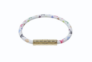未使用 ルイヴィトン ルイヴィトン × 村上隆 モノグラム マルチカラー ブレスレット LVコンフィデンシャル M8973E ホワイト 中古 4b006422 