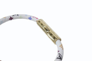 未使用 ルイヴィトン ルイヴィトン × 村上隆 モノグラム マルチカラー ブレスレット LVコンフィデンシャル M8973E ホワイト 中古 4b006422 