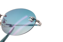 Load image into Gallery viewer, CHANEL シャネル ココマーク サングラス メガネ 59☐16 4013 グラデーション シルバー グリーン 美品 中古 64236