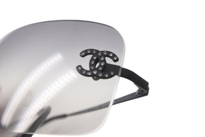 極美品 CHANEL シャネル ココマークラインストーンサングラス 4017-D c.170/8G ブラック サイズ62▫︎17 120 中古 64237