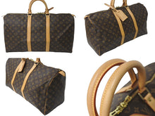Load image into Gallery viewer, LOUISVUITTON ルイヴィトン キーポル50 ボストンバッグ M41426 PVCコーティングキャンバス ブラウン 美品 中古 64258