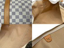 Load image into Gallery viewer, LOUISVUITTON ルイヴィトン キーポル50 ボストンバッグ N48223 ダミエアズールキャンバス ヌメ革 ホワイト 美品 中古 64265