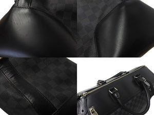 LOUIS VUITTON ルイヴィトン ネオグリニッジ ボストンバッグ N41164 ダミエグラフィット ブラック シルバー金具 良品 中古 64266