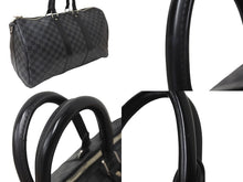 Load image into Gallery viewer, LOUIS VUITTON ルイヴィトン キーポル バンドリエール45 ボストンバッグ ダミエグラフィット N41418 シルバー 美品 中古 64267