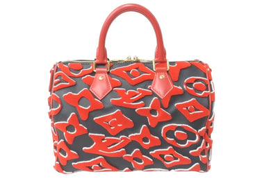 極美品 LOUIS VUITTON ルイヴィトン ウルス フィッシャー ハンドバッグ M45552 スピーディバンドリエール25 レッド系 中古 64270