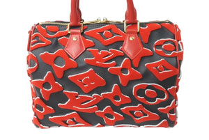 極美品 LOUIS VUITTON ルイヴィトン ウルス フィッシャー ハンドバッグ M45552 スピーディバンドリエール25 レッド系 中古 64270