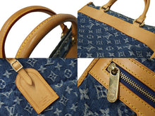 Load image into Gallery viewer, LOUIS VUITTON ルイヴィトン モノグラムデニム フラットショッパー トートバッグ M95018 ブルー ロゴ 鞄 廃番 中古 64271