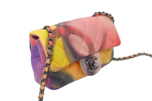 極美品 CHANEL シャネル ミニマトラッセ16 チェーンショルダーバッグ 20番台 グラデーション ピンク オレンジ パープル 中古 64272