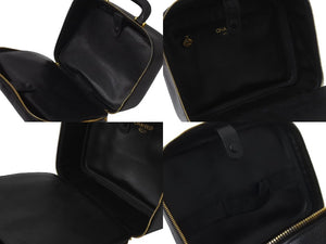 極美品 CHANEL シャネル ココマーク バニティ 4番台 キャビアスキン ブラック ゴールド金具 中古 64275