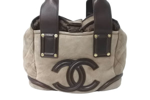 CHANEL シャネル ハーフマトラッセ ハンドバッグ CC ココマーク 10番台 ブラウン ムートン レザー ゴールド金具 良品 中古 64276