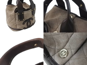 CHANEL シャネル ハーフマトラッセ ハンドバッグ CC ココマーク 10番台 ブラウン ムートン レザー ゴールド金具 良品 中古 64276
