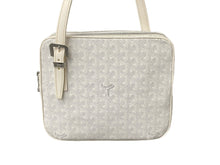 Load image into Gallery viewer, 極美品 GOYARD ゴヤール ショルダーバッグ ヨナMM イニシャル入り ヘリンボーン柄 ホワイト シルバー金具 中古 64278