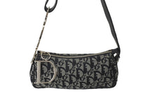 Load image into Gallery viewer, Christian Dior クリスチャンディオール ワンショルダー ハンドバッグ トロッター 08-BO-0015 コットンキャンバス グレー 美品 中古 64280