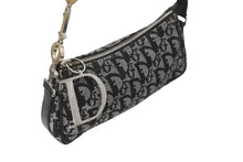 Load image into Gallery viewer, Christian Dior クリスチャンディオール ワンショルダー ハンドバッグ トロッター 08-BO-0015 コットンキャンバス グレー 美品 中古 64280