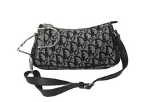 Load image into Gallery viewer, Christian Dior クリスチャンディオール ワンショルダー ハンドバッグ トロッター 08-BO-0015 コットンキャンバス グレー 美品 中古 64280