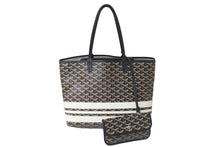 Load image into Gallery viewer, GOYARD ゴヤール ダブル サンルイPM トートバッグ ブラック コーティングキャンバス カーフスキン LME020194 美品 中古 64282