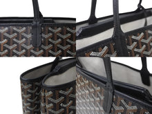 Load image into Gallery viewer, GOYARD ゴヤール ダブル サンルイPM トートバッグ ブラック コーティングキャンバス カーフスキン LME020194 美品 中古 64282