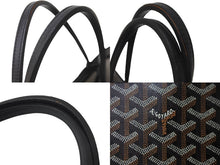Load image into Gallery viewer, GOYARD ゴヤール ダブル サンルイPM トートバッグ ブラック コーティングキャンバス カーフスキン LME020194 美品 中古 64282