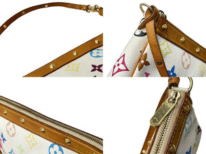 LOUIS VUITTON ルイヴィトン ポシェット アクセソワール アクセサリーポーチ M92649 モノグラム マルチカラーホワイト 良品 中古 64286
