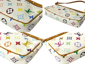 LOUIS VUITTON ルイヴィトン ポシェット アクセソワール アクセサリーポーチ M92649 モノグラム マルチカラーホワイト 良品 中古 64286
