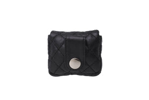 CHANEL シャネル ミニポーチ 小物入れ ブラック キルティング ラムスキン 美品 中古 64290