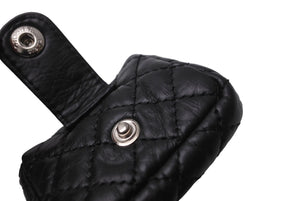 CHANEL シャネル ミニポーチ 小物入れ ブラック キルティング ラムスキン 美品 中古 64290