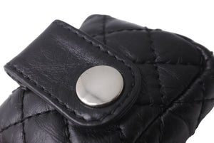 CHANEL シャネル ミニポーチ 小物入れ ブラック キルティング ラムスキン 美品 中古 64290