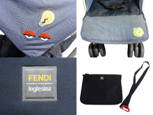 Load image into Gallery viewer, FENDI フェンディInglesina イングリッシーナ ベビーカー モンスター ネイビー ブラック メッシュ 美品 中古 64292