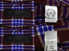 Load image into Gallery viewer, CHROME HEARTS クロムハーツ 長袖シャツ サイズS クロスパッチ フローラルクロス シルバー925 ワインレッド ブルー 美品 中古 64293