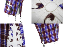 Load image into Gallery viewer, CHROME HEARTS クロムハーツ 長袖シャツ サイズS クロスパッチ フローラルクロス シルバー925 ワインレッド ブルー 美品 中古 64293