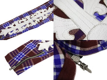 Load image into Gallery viewer, CHROME HEARTS クロムハーツ 長袖シャツ サイズS クロスパッチ フローラルクロス シルバー925 ワインレッド ブルー 美品 中古 64293