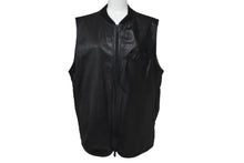 Load image into Gallery viewer, CHROME HEARTS クロムハーツ レザーパパベスト CHクロスパッチ サイズM ブラック シルバー925 牛革 ダガージップ 美品 中古 64294