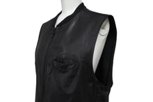 Load image into Gallery viewer, CHROME HEARTS クロムハーツ レザーパパベスト CHクロスパッチ サイズM ブラック シルバー925 牛革 ダガージップ 美品 中古 64294