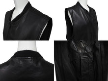 Load image into Gallery viewer, CHROME HEARTS クロムハーツ レザーパパベスト CHクロスパッチ サイズM ブラック シルバー925 牛革 ダガージップ 美品 中古 64294