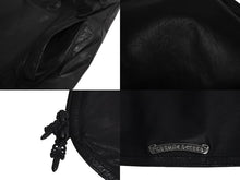 Load image into Gallery viewer, CHROME HEARTS クロムハーツ レザーパパベスト CHクロスパッチ サイズM ブラック シルバー925 牛革 ダガージップ 美品 中古 64294