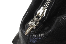 Load image into Gallery viewer, 極美品 CHROME HEARTS クロムハーツ ポーチ コスメティックケース BSフレア ダガー ブラック シルバー金具 中古 64295