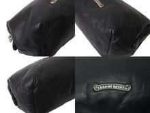 Load image into Gallery viewer, 極美品 CHROME HEARTS クロムハーツ ポーチ コスメティックケース クロスパッチ ダガー ブラック シルバー金具 中古 64296
