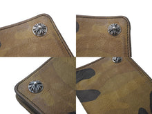 Load image into Gallery viewer, CHROME HEARTS クロムハーツ 二つ折り財布 1ジップ ウォレット クロスボタン カモフラ レザー シルバー金具 良品 中古 64297