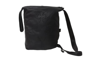 極美品 CHROME HEARTS クロムハーツ レロ クロスパッチ レザー ショルダーバッグ ブラック 名古屋限定 フレアニー 中古 64298