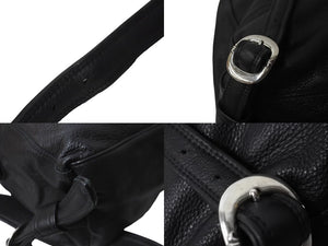 極美品 CHROME HEARTS クロムハーツ レロ クロスパッチ レザー ショルダーバッグ ブラック 名古屋限定 フレアニー 中古 64298