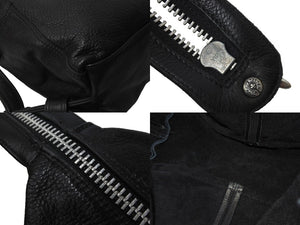極美品 CHROME HEARTS クロムハーツ レロ クロスパッチ レザー ショルダーバッグ ブラック 名古屋限定 フレアニー 中古 64298
