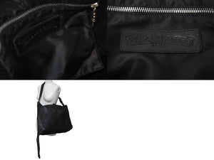 極美品 CHROME HEARTS クロムハーツ レロ クロスパッチ レザー ショルダーバッグ ブラック 名古屋限定 フレアニー 中古 64298