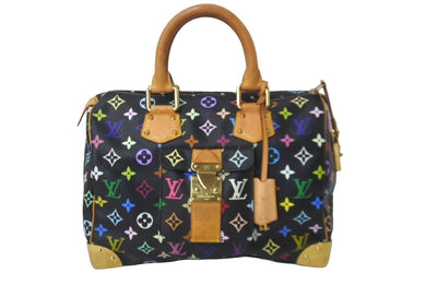 LOUISVUITTON ルイヴィトン スピーディ30 ボストンバッグ ハンドバッグ M92642 SP1015 ブラック マルチカラー 美品 中古 64299