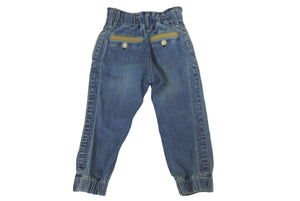 極美品 Sacai サカイ キッズ デニムパンツ ブルー インディゴ子供用ボトムス 17-00033K サイズ２ 中古 64301 