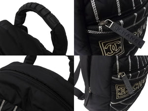 極美品 CHANEL シャネル スポーツライン ナイロンリュック 10番台 ブラック グレー 中古 64302